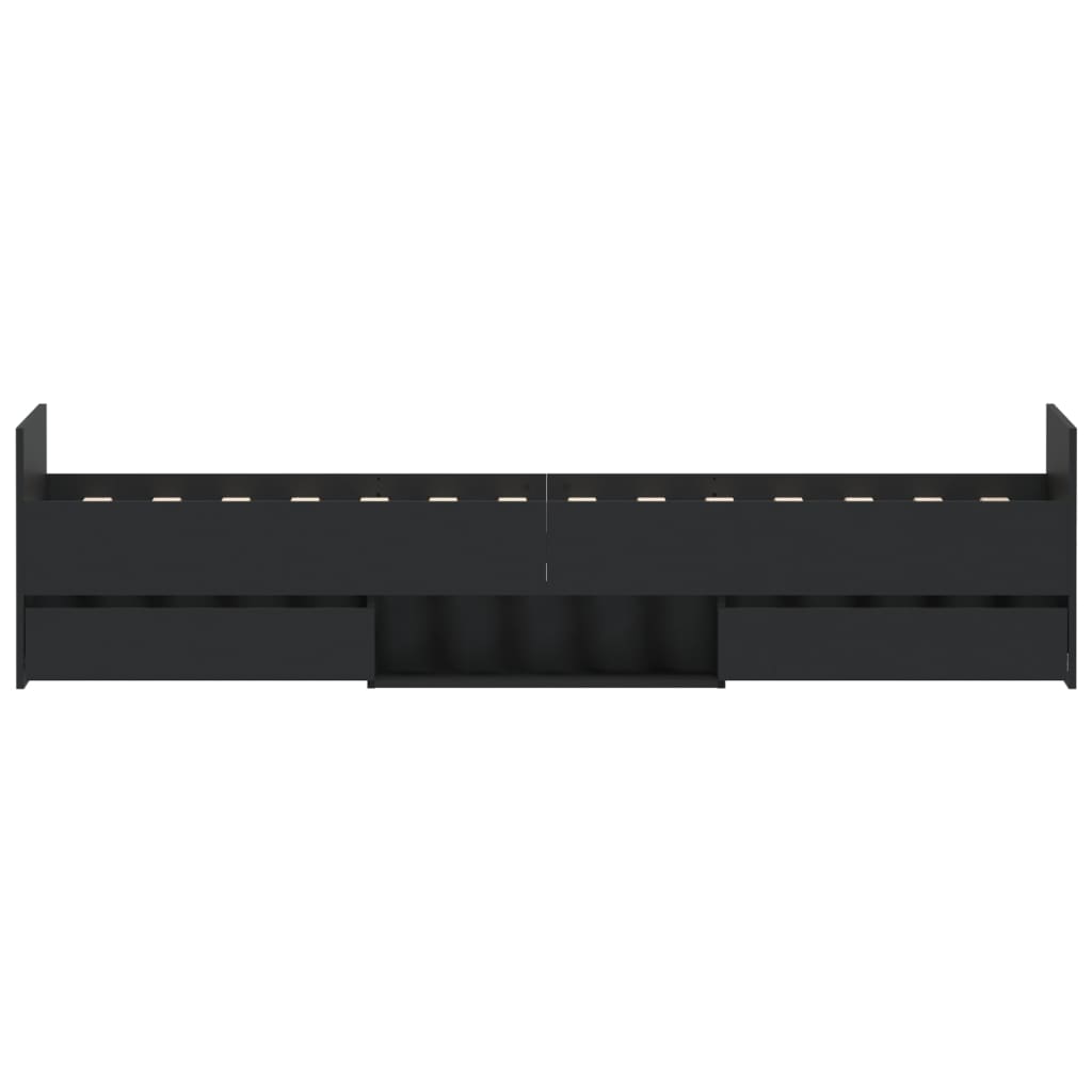 Braga Wooden Single Bed With Drawers In Black Furniture in Fashion