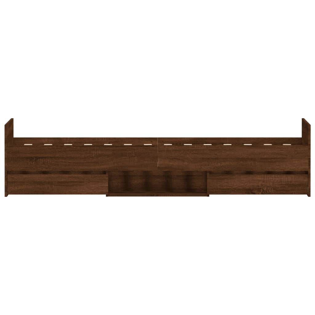 Braga Wooden Single Bed With Drawers In Brown Oak