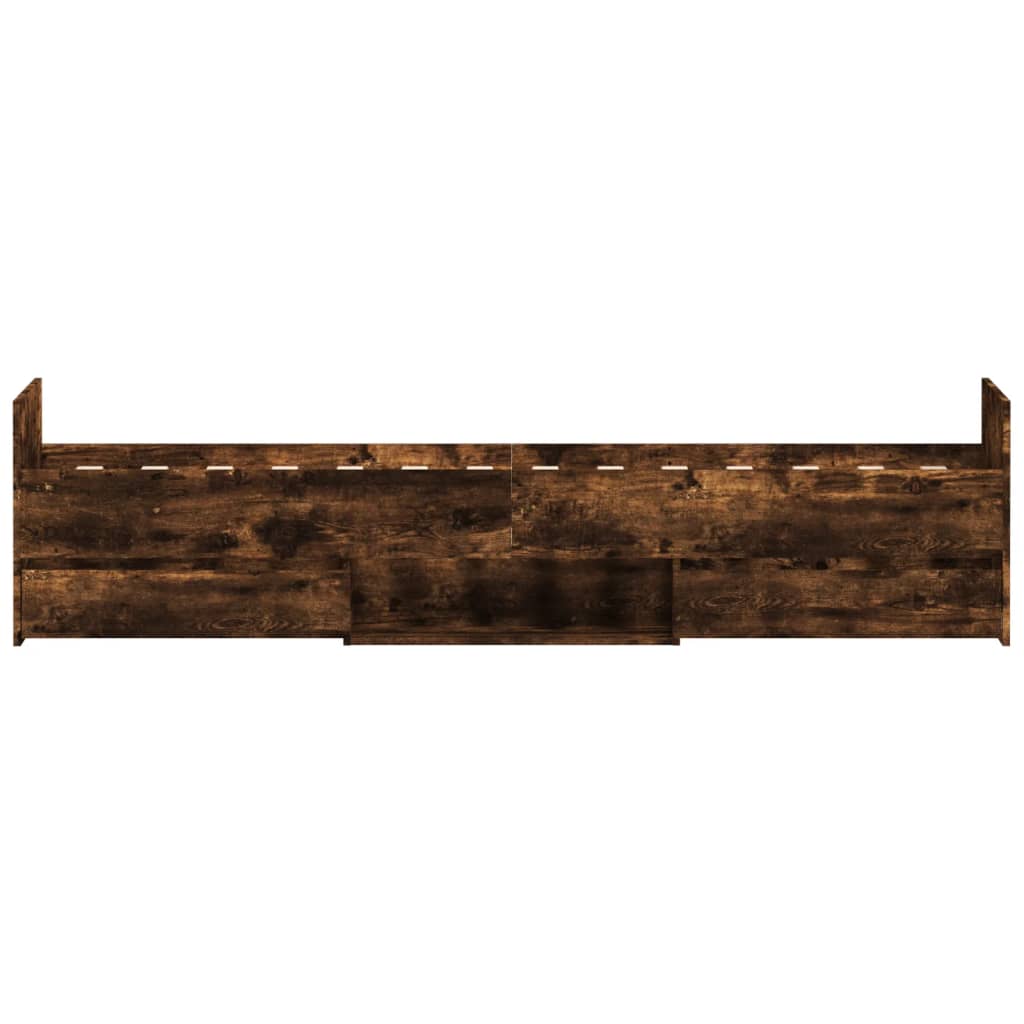 Braga Wooden Single Bed With Drawers In Smoked Oak