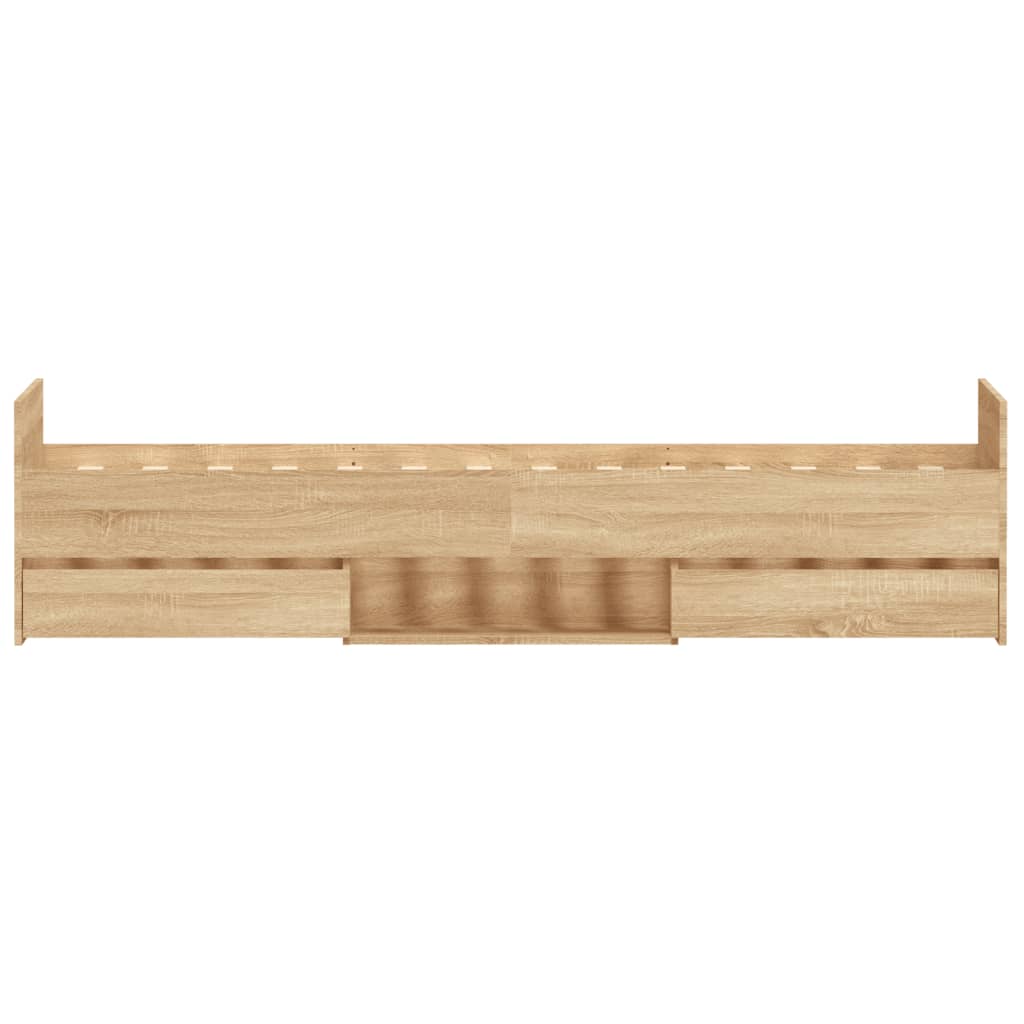 Braga Wooden Single Bed With Drawers In Sonoma Oak