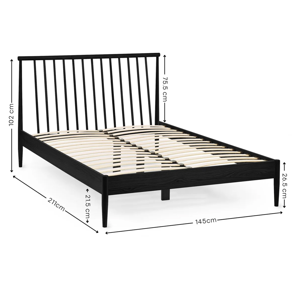 Brainerd Wooden Double Bed - Black