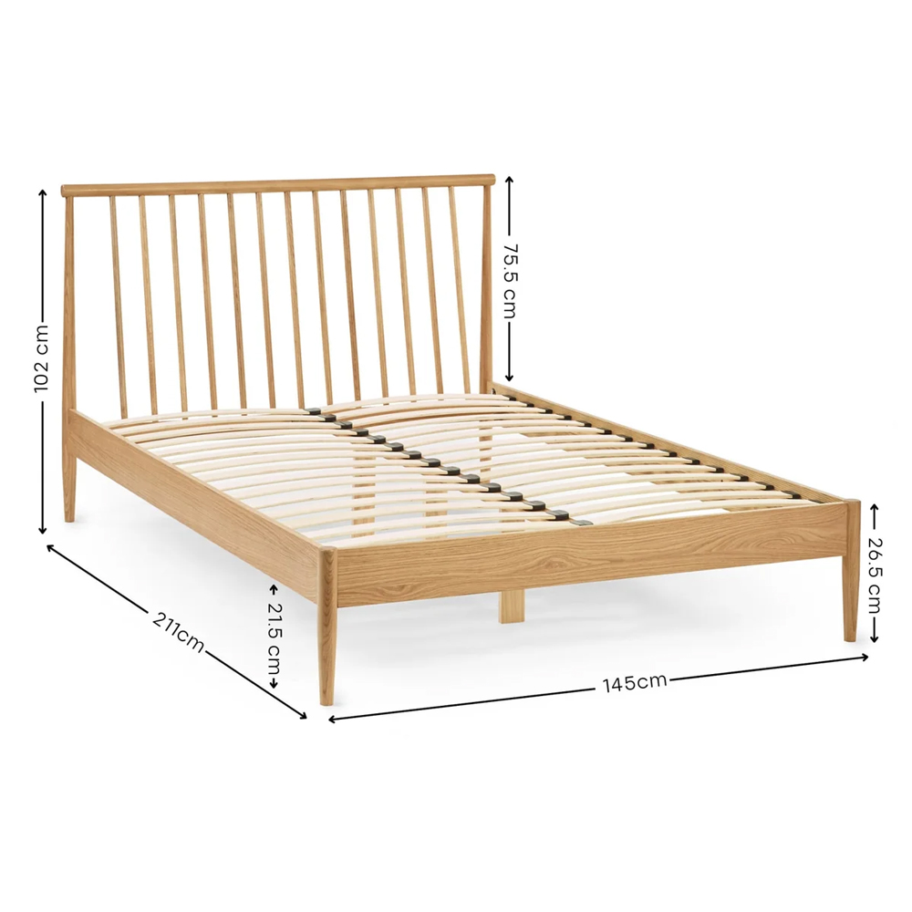 Brainerd Wooden Double Bed - Light Oak