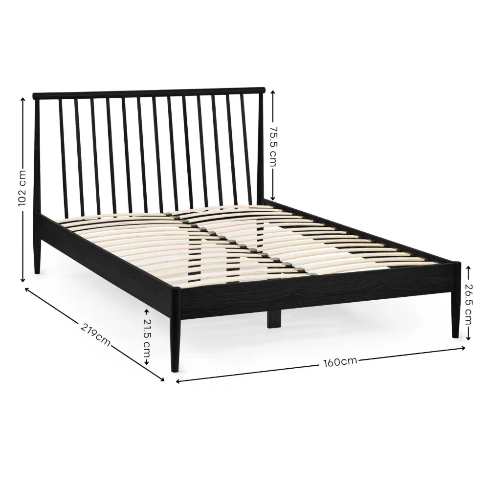 Brainerd Wooden King Size Bed - Black