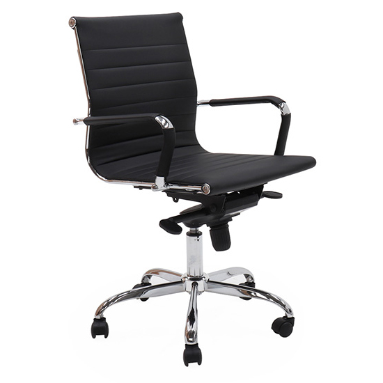 Read more about Braithwaite faux leather home and office chair in black