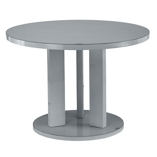 Brambee Glass Grey High Gloss Dining Table 4 Palmen Grey Chairs_2