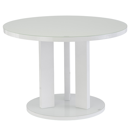 Brambee Glass White Dining Table 4 Serbia Grey Leather Chairs_2