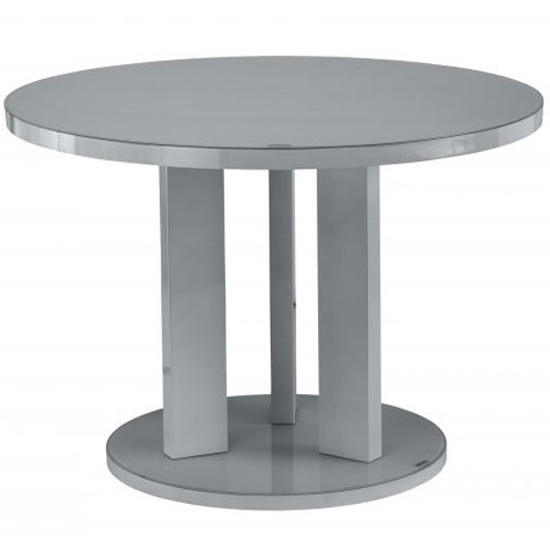 Brambee Grey Gloss Glass Dining Table And 4 Sako Black Chairs_2