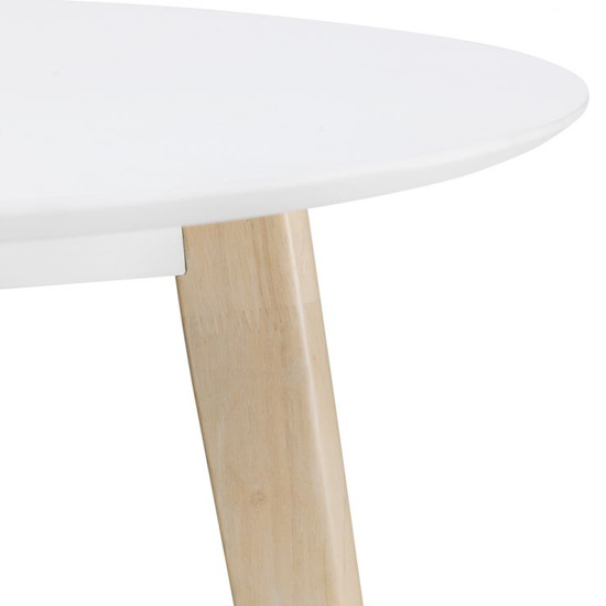 Calah Round Wooden Dining Table In White With Oak Legs_3