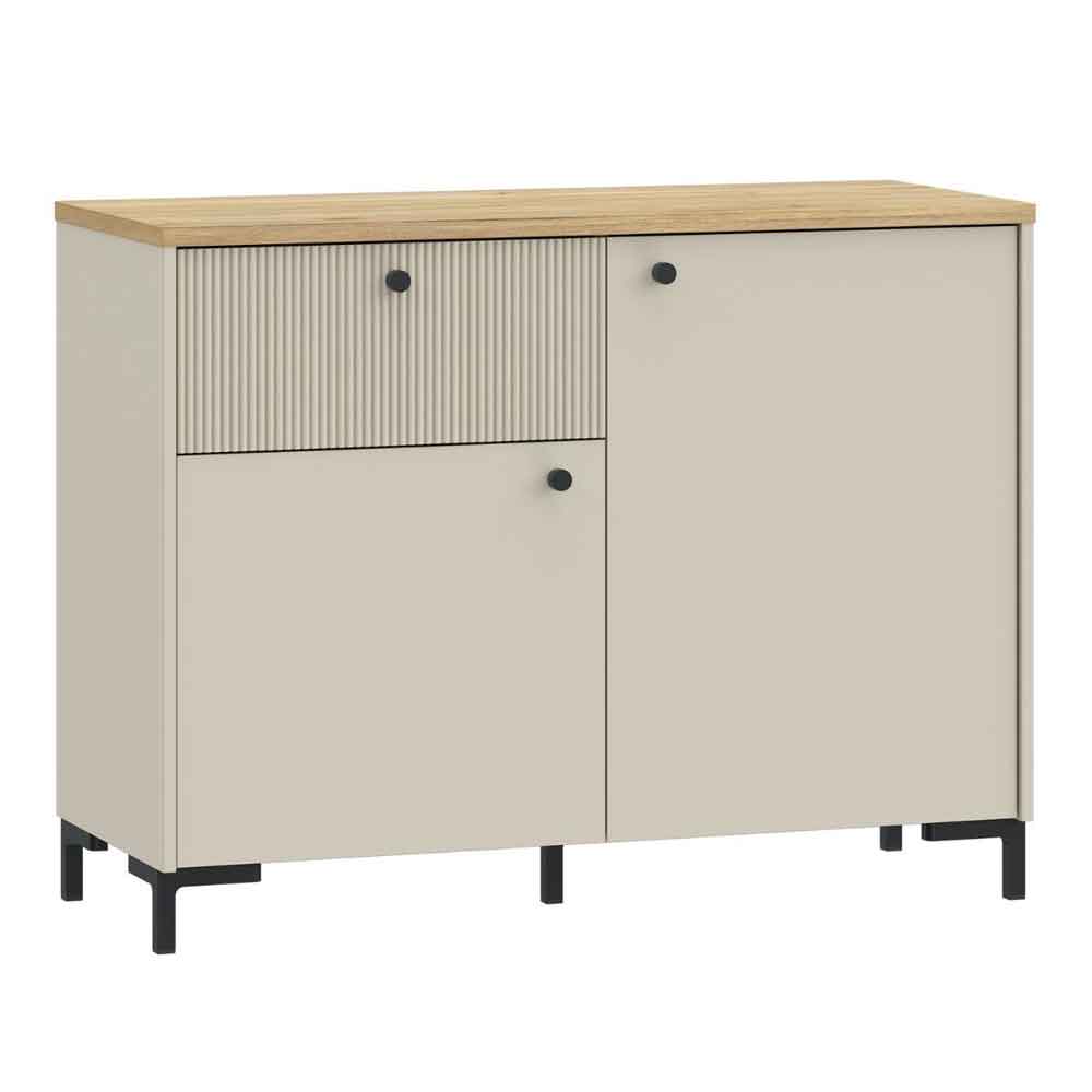 Bramley Wooden Sideboard 2 Doors 1 Drawer in Mauvella Oak and Sand