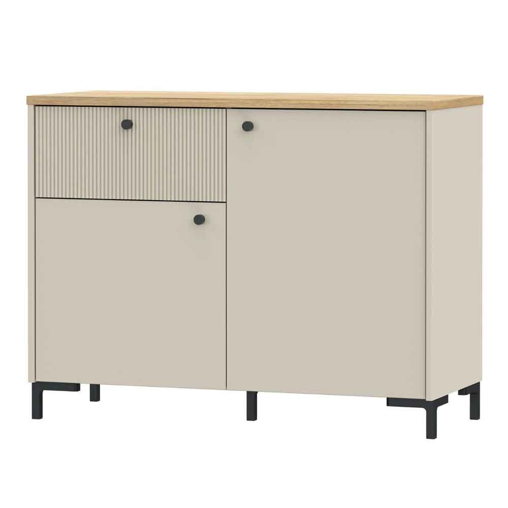Bramley Wooden Sideboard 2 Doors 1 Drawer in Mauvella Oak and Sand