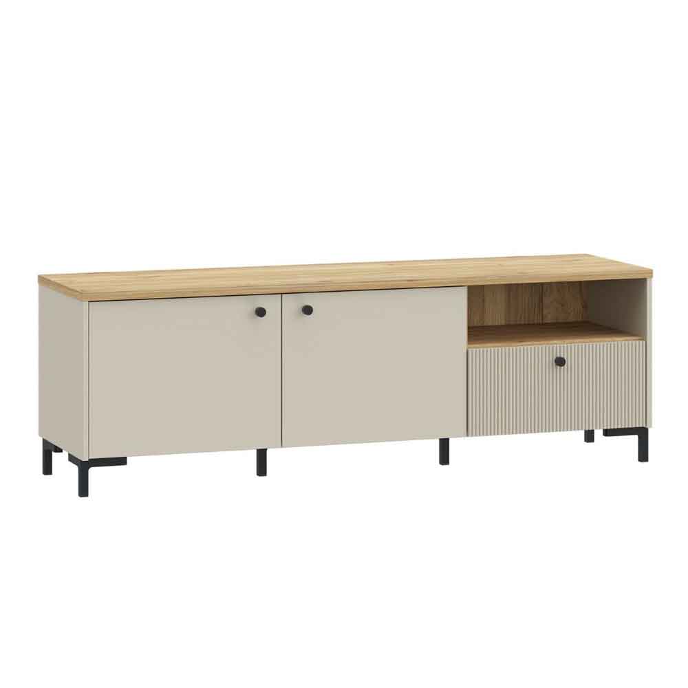 Bramley Wooden TV Stand with 2 Doors 1 Drawer in Mauvella Oak and Sand