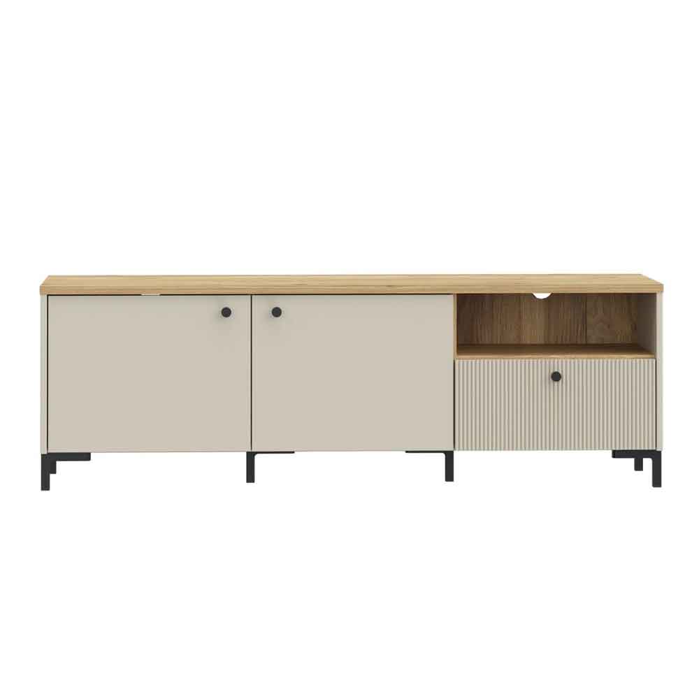 Bramley Wooden TV Stand with 2 Doors 1 Drawer in Mauvella Oak and Sand
