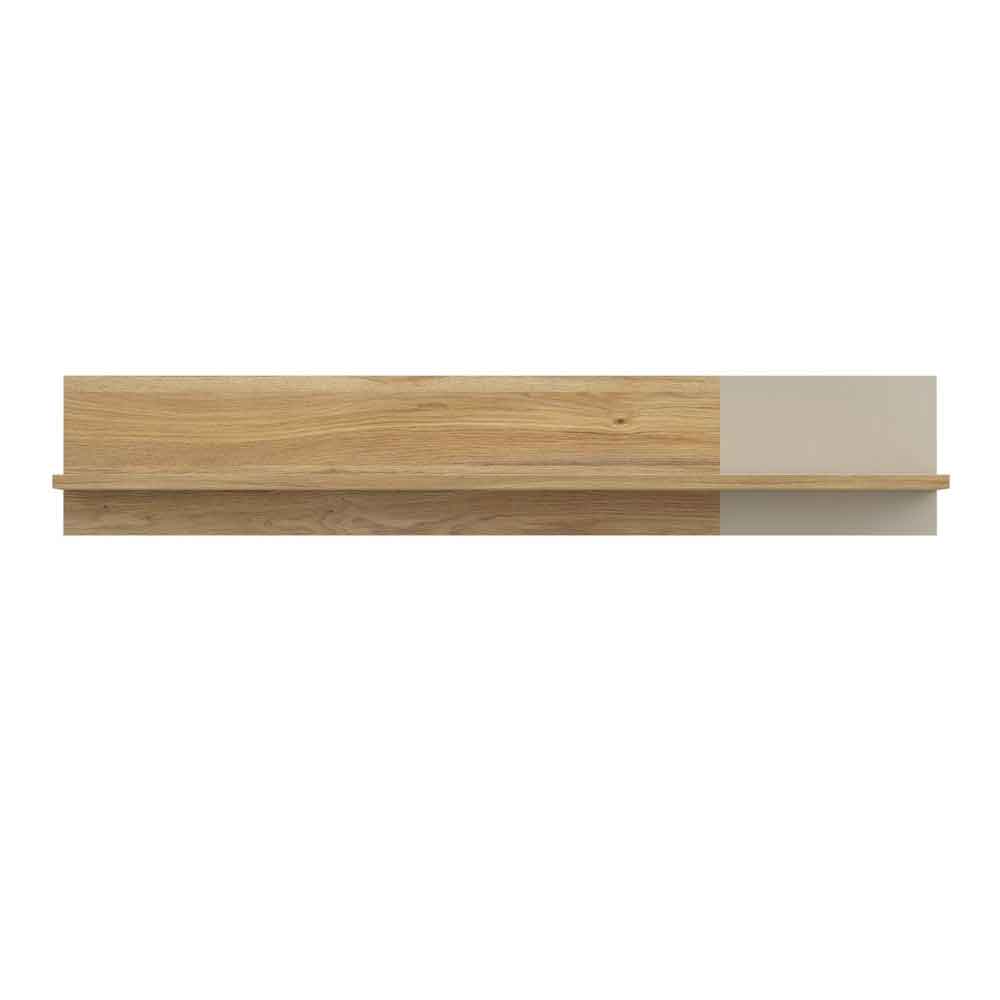 Bramley Wooden Wall Shelf in Mauvella Oak and Sand