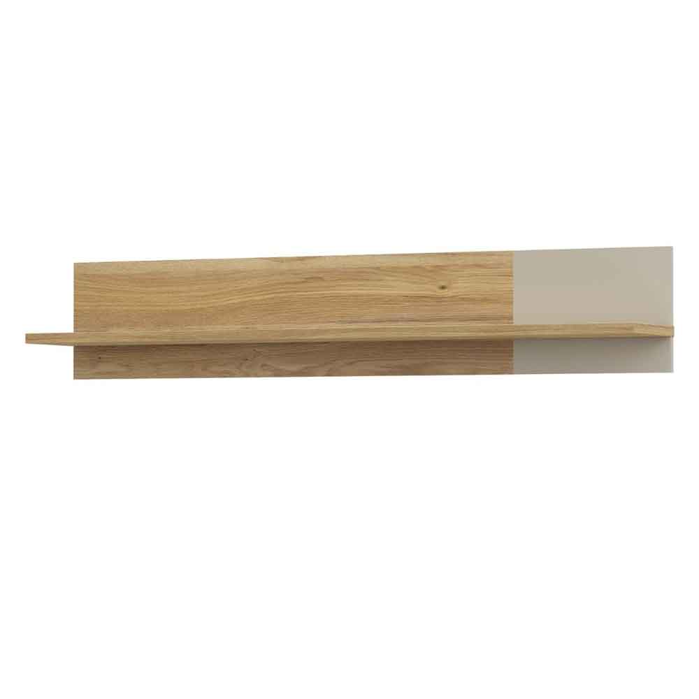Bramley Wooden Wall Shelf in Mauvella Oak and Sand