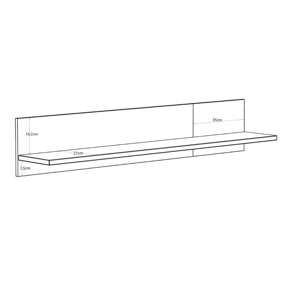 Bramley Wooden Wall Shelf in Mauvella Oak and Sand