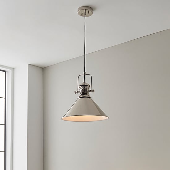 Brampton 1 Light Pendant Light In Polished Nickel