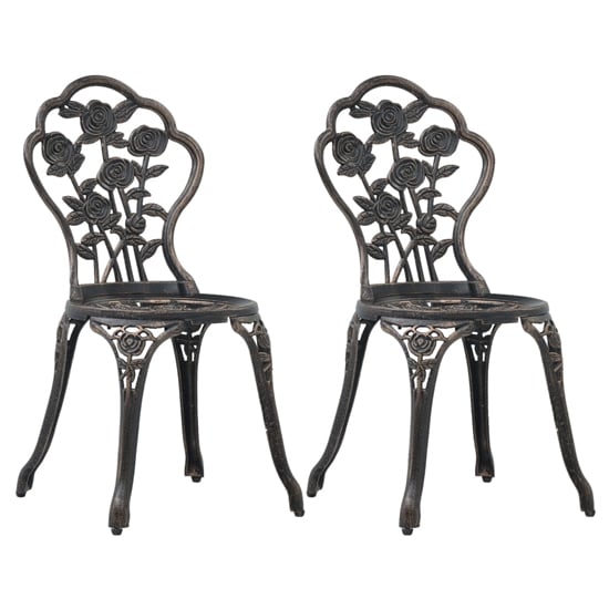 Photo of Brandi bronze cast aluminium bistro chairs in a pair