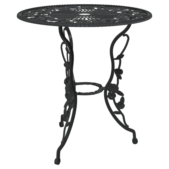 Brandi Cast Aluminium 3 Piece Bistro Set In Black