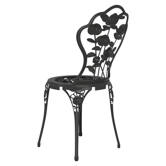 Brandi Cast Aluminium 3 Piece Bistro Set In Black