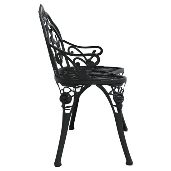 Brandi Outdoor Cast Aluminium Seating Bench In Black_4