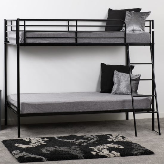 Photo of Baumer metal single bunk bed in black