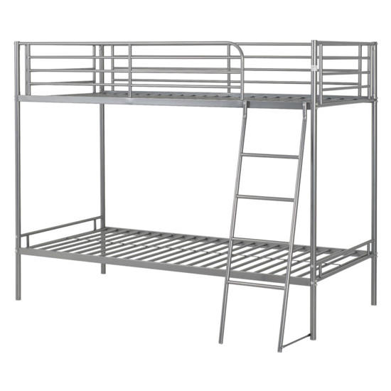 Baumer Metal Single Bunk Bed In Silver