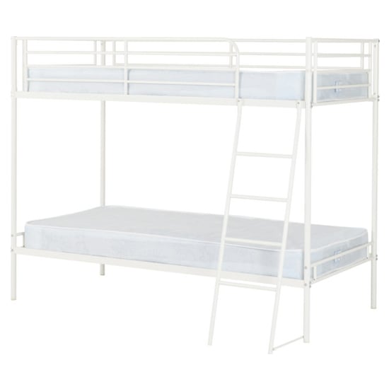 Baumer Metal Single Bunk Bed In White_2