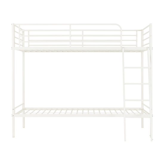 Baumer Metal Single Bunk Bed In White Furniture in Fashion