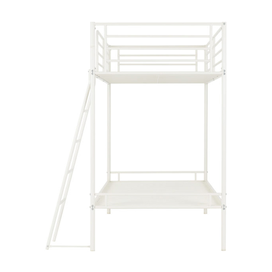 Baumer Metal Single Bunk Bed In White Furniture in Fashion