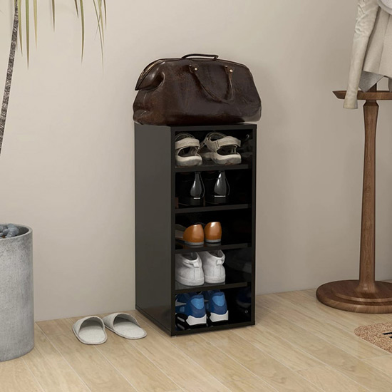 Branko Wooden Shoe Storage Rack With 5 Shelves In Black