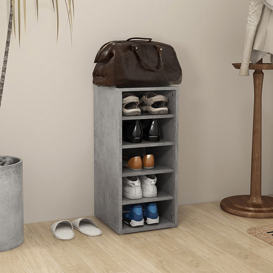 Branko Shoe Storage Rack With 5 Shelves In Concrete Effect