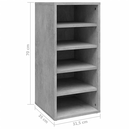 Branko Shoe Storage Rack With 5 Shelves In Concrete Effect