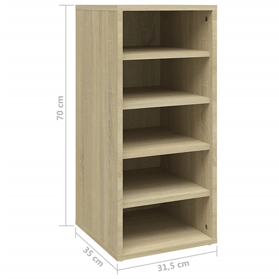 Branko Wooden Shoe Storage Rack With 5 Shelves In Sonoma Oak