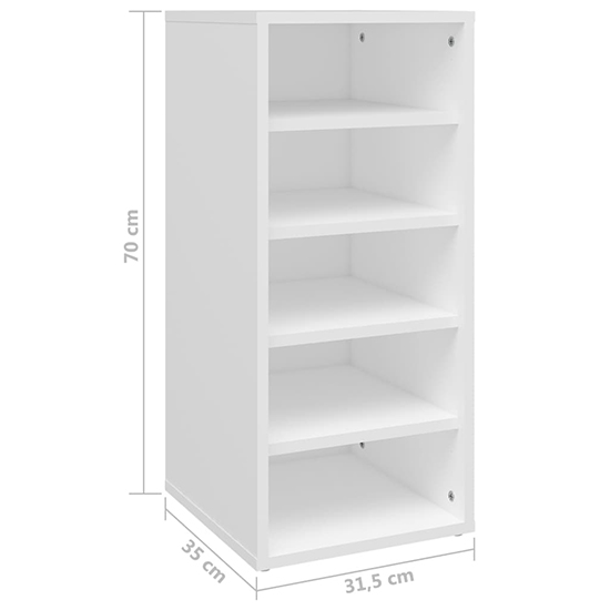 Branko Wooden Shoe Storage Rack With 5 Shelves In White