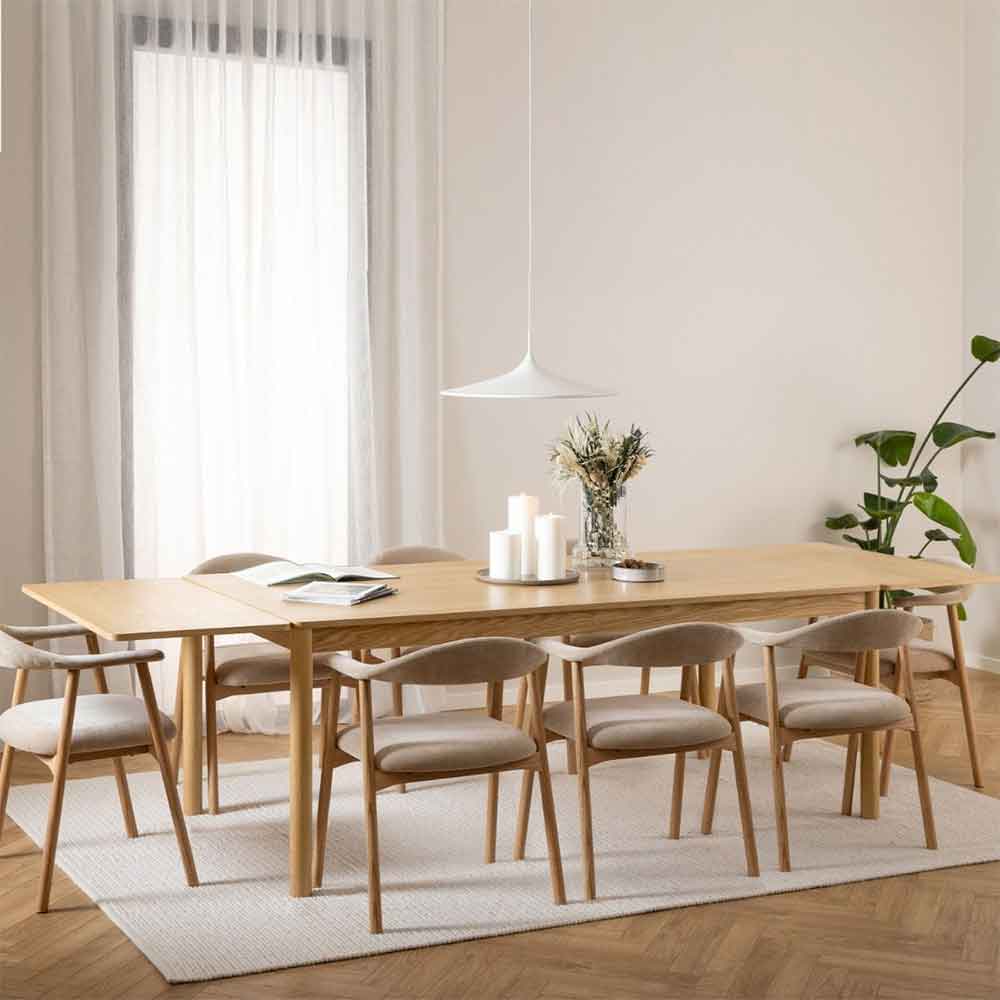 Branson Wooden Extending Dining Table - Oak