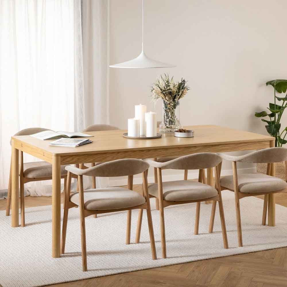 Branson Wooden Extending Dining Table - Oak