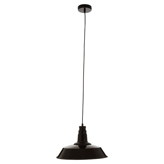 Read more about Brantona round metal shade pendant light in black