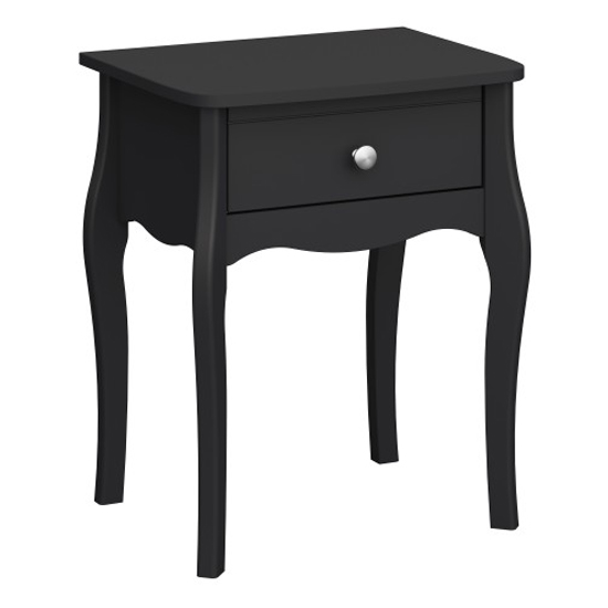 Braque Wooden Bedside Cabinet In Black