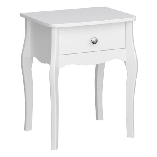 Photo of Braque wooden bedside cabinet in white