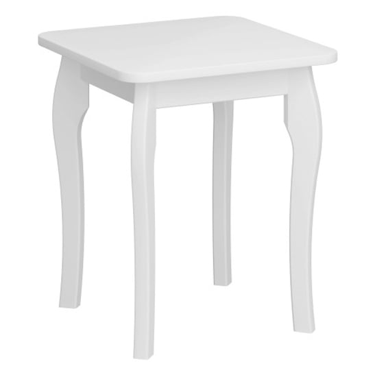 Braque Wooden Dressing Table Stool In White_1