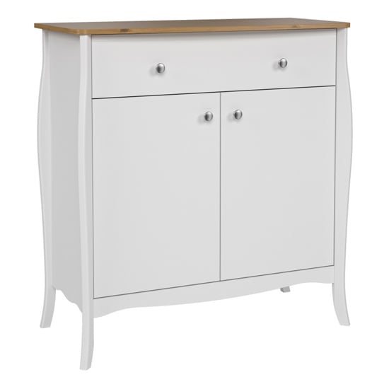 Braque Wooden Sideboard 2 Doors 1 Drawer In Pure White