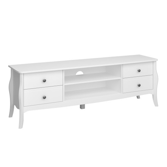 Read more about Braque wooden tv stand with 4 drawers and 2 shelves in white