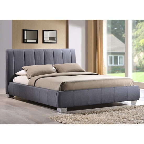 Read more about Braunston fabric upholstered double bed in grey