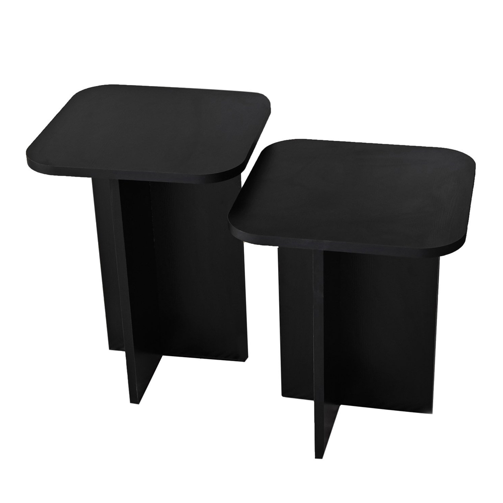 Braxton Wooden Nesting Side Tables in Black