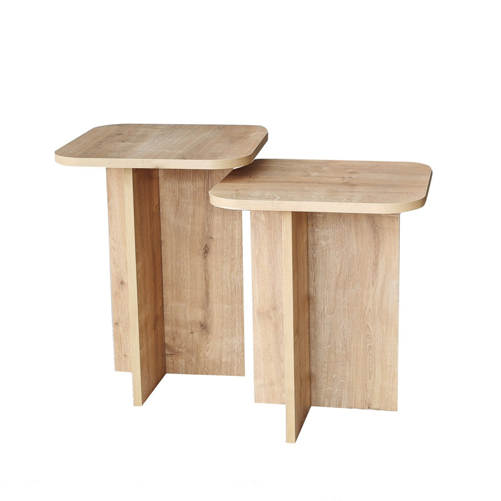 Braxton Wooden Nesting Side Tables in Oak