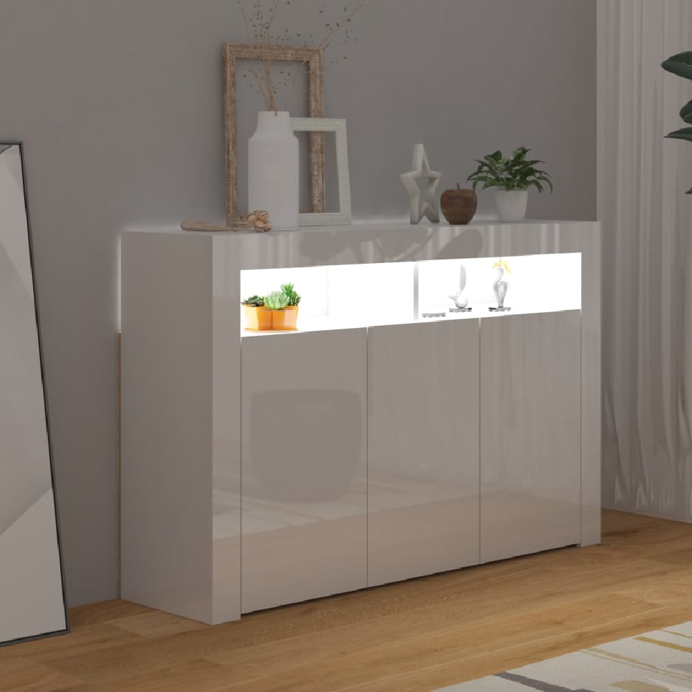 Read more about Brea high gloss storage cabinet in white with led lights