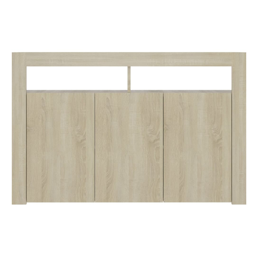 Brea Wooden Storage Cabinet In Sonoma Oak With LED Lights