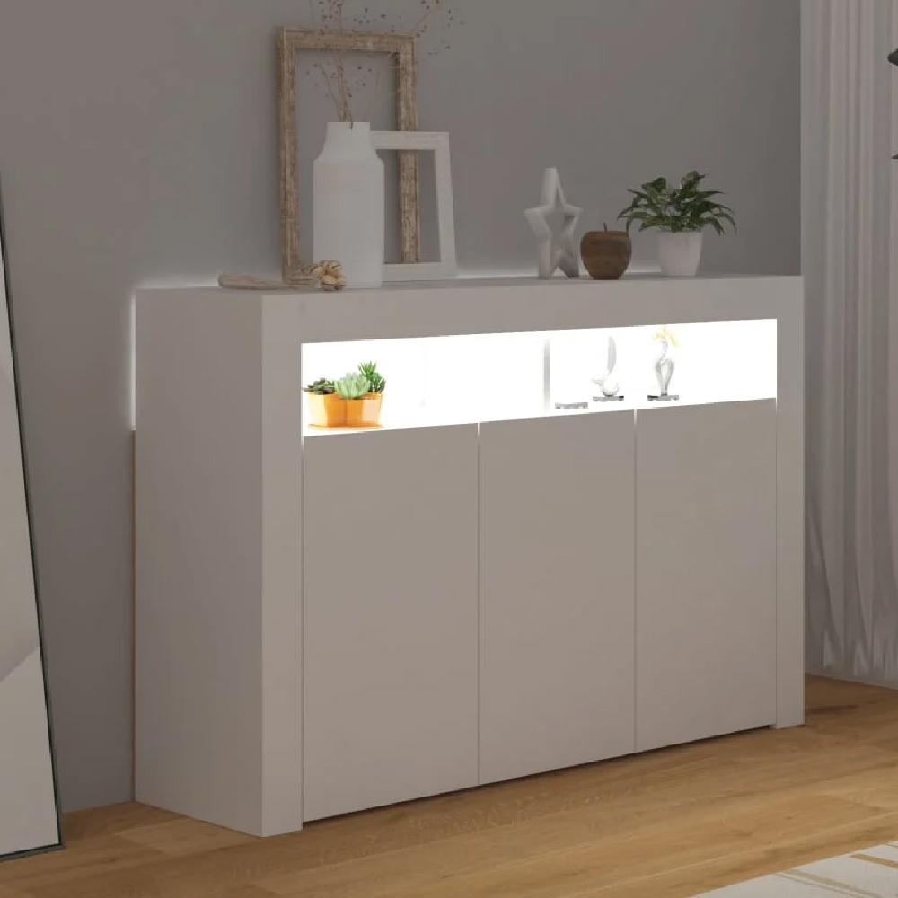 Read more about Brea wooden storage cabinet in white with led lights