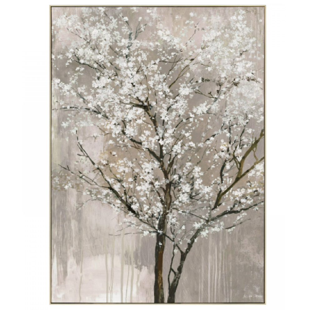 Breccia Canvas Blossom Breeze Wall Art In Gold Frame