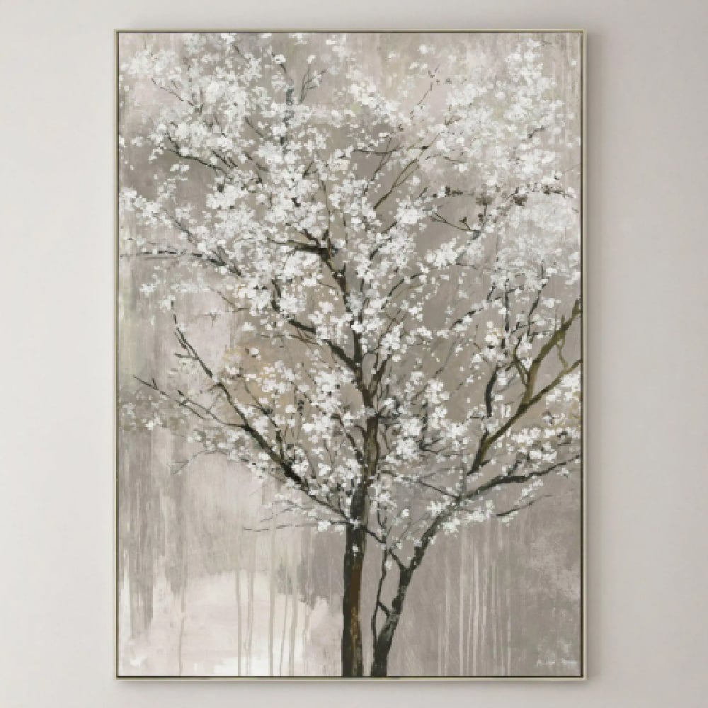 Breccia Canvas Blossom Breeze Wall Art In Gold Frame